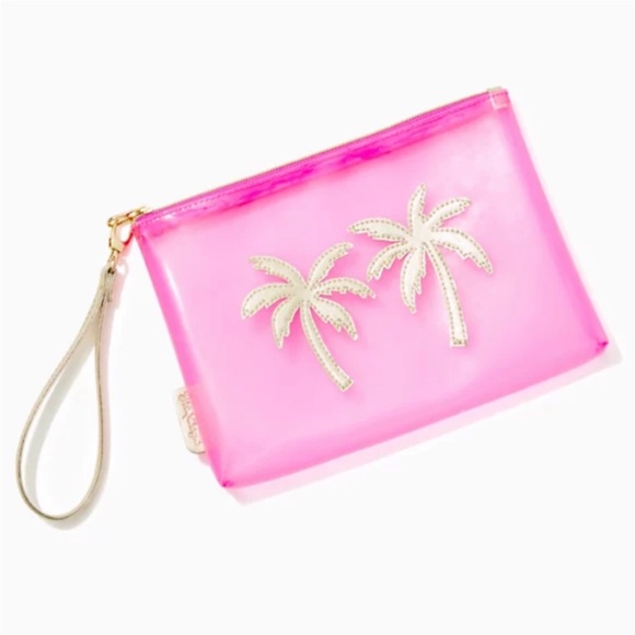 Lilly Pulitzer Handbags - Lilly Pulitzer Palm Tree Jelly Pouch, Pink Shady